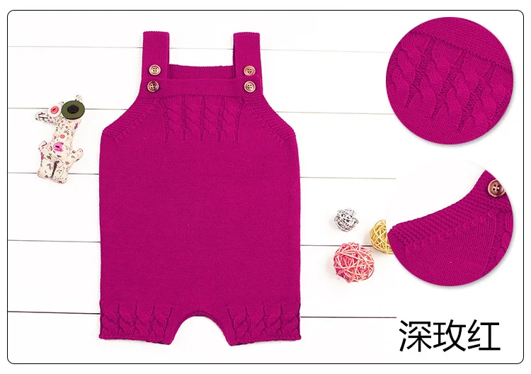 INS Childrenswear Autumn And Winter Sweater New Style Solid Color Knitted Camisole Solid Color Romper Climb Yiyi Hot Sales
