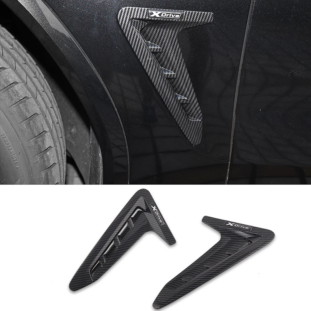 

2pc Carbon Fiber Car Air Vent Sticker Decals For BMW E90 E53 X5 X4 F15 F34 F10 X3 X5 X Series Carbon Fiber Shark Fender Sticker