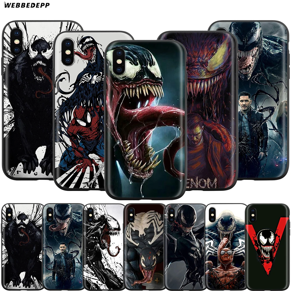 

Webbedepp Marvel Venom Villain Case for Apple iPhone 11 Pro XS Max XR X 8 7 6 6S Plus 5 5S SE