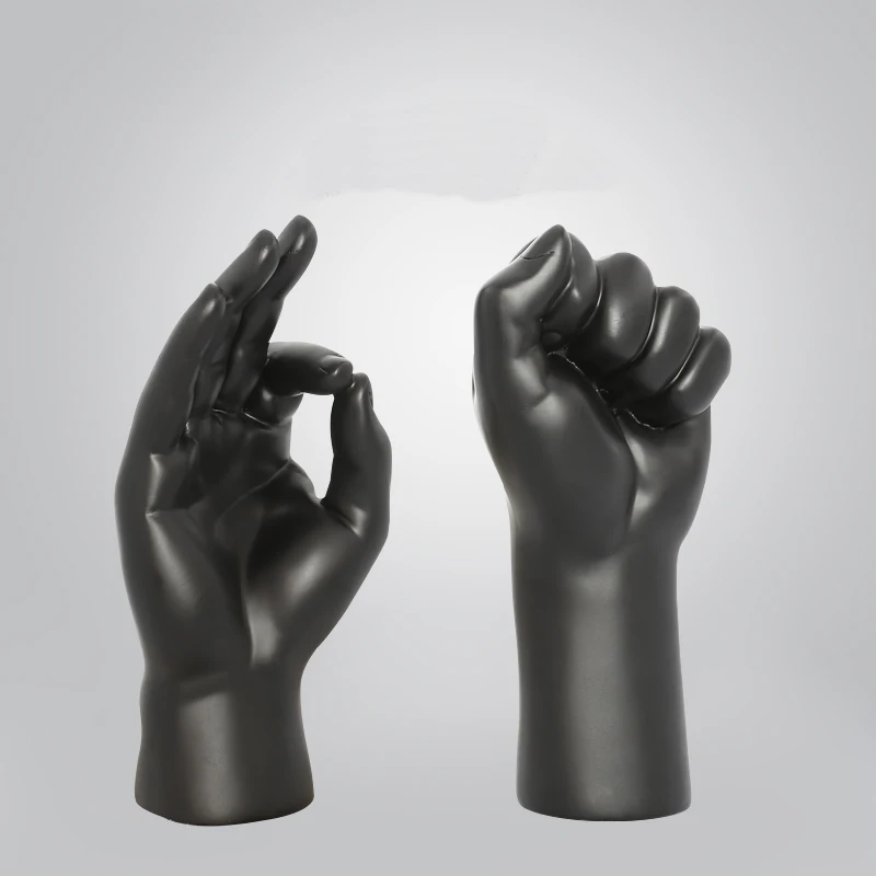 

Unique hand posture resin sculpture Personality fist OK Home Decoration