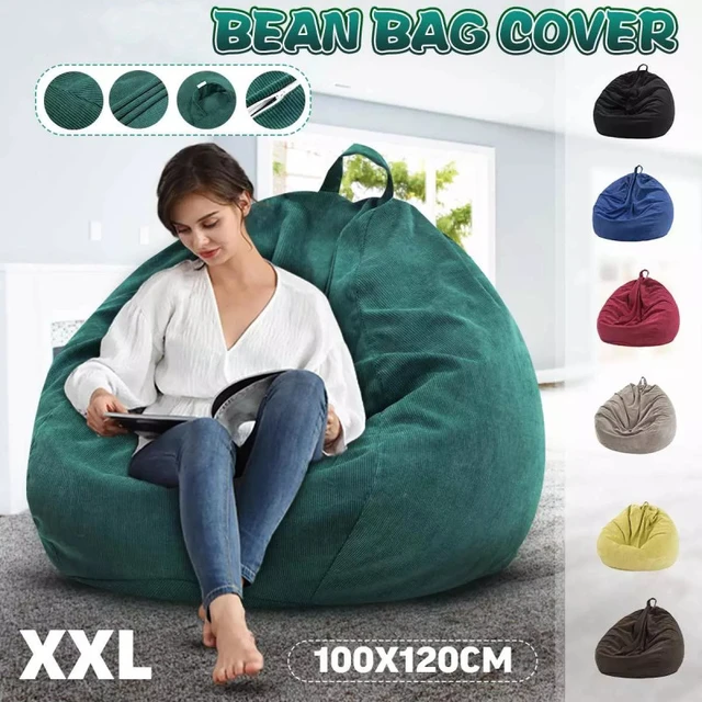 100X120cm Sofas Cover puff Gigante Chairs Without Filler Linen Cloth  Lounger Seat Bean Bag Pouf Tatami Pouf Salon Puff Asiento - AliExpress