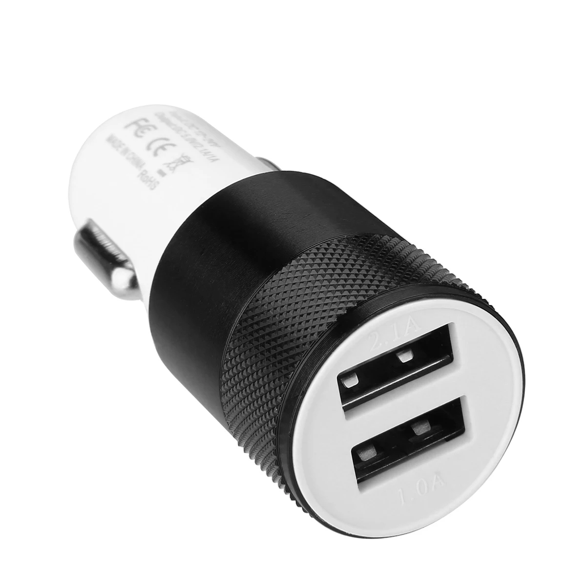 New Compatible DC 12-24V 2.1A 1.0A Aluminium Dual USB-port USB Universal Car Charger Adapter Suitable For i-phone6/6s/5