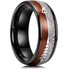 Bagues en titane et acier pour hommes, couleur violette, incrustation de coquille d'ormeau colorée, anneaux en acier inoxydable pour hommes, bijoux de mariage