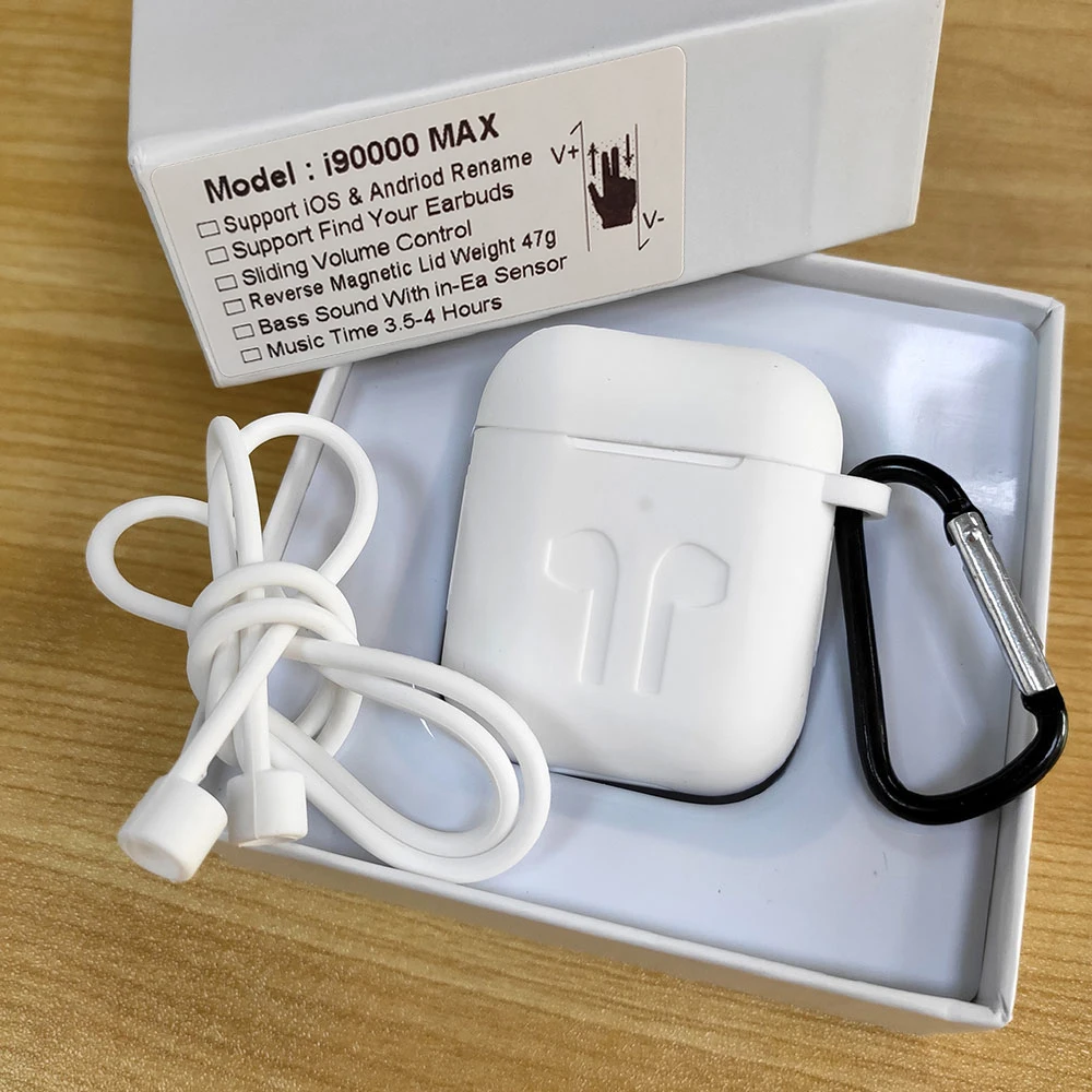 i90000 Max TWS Change Name Location Bluetooth Earphone in-Ear Sensor Wireless Charging PK i100000 i1000 i200 i9000 i5000 - Цвет: White case