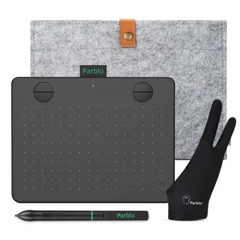 

Parblo A640 6*4 Inch Large Active Area Drawing Tablet USB Signature Graphics Tablet 8192 Pressure with Bag and Glove