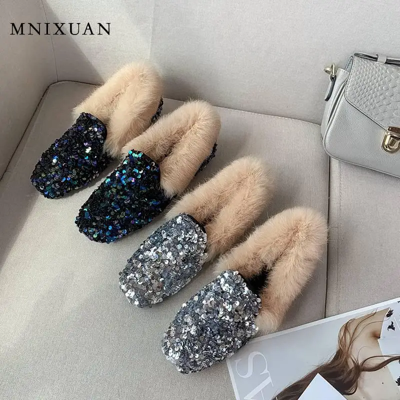 MNIXUAN/Женская обувь женская без шнуровки в Корейском стиле лоферы на плоской
