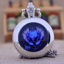 Ravenclaw Гарри Поттер Хогвартс школьный Орел драгоценный камень подвесной стеклянный купол кварцевые карманные часы ожерелье для мужчин и женщин подарок для детей