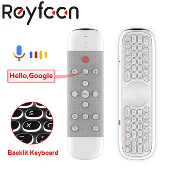 

Voice Remote Control W2 PRO 2.4G Wireless Mini Keyboard with IR Learning Air Mouse Gyros for Android TV Box Google assistant