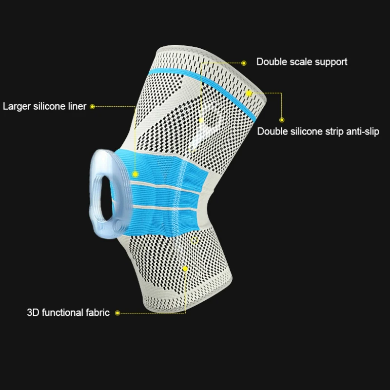 Коленной чашечки протектор коленного бандажа Наколенники волейбол баскетбол силиконовый SpringSports вязаный эластичный рукав до колен спортивный наколенник