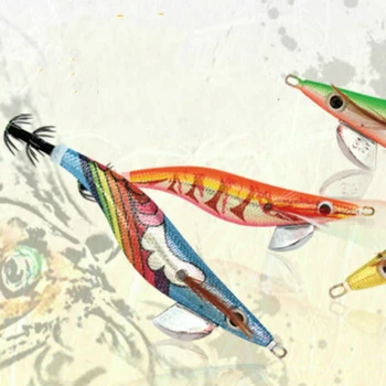

1Pcs Squid Bait Fishing Gear Special-purpose Egi Simulation Fishing Lure Bait Squid Jigs Wood Shrimp with Octopus Squid Jig Ho