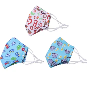 

Kids Children Cartoon Printed 3-Ply Mouth Mask Replaceable Filter Pad Reusable Washable Outdoor Cycling Camping Travel