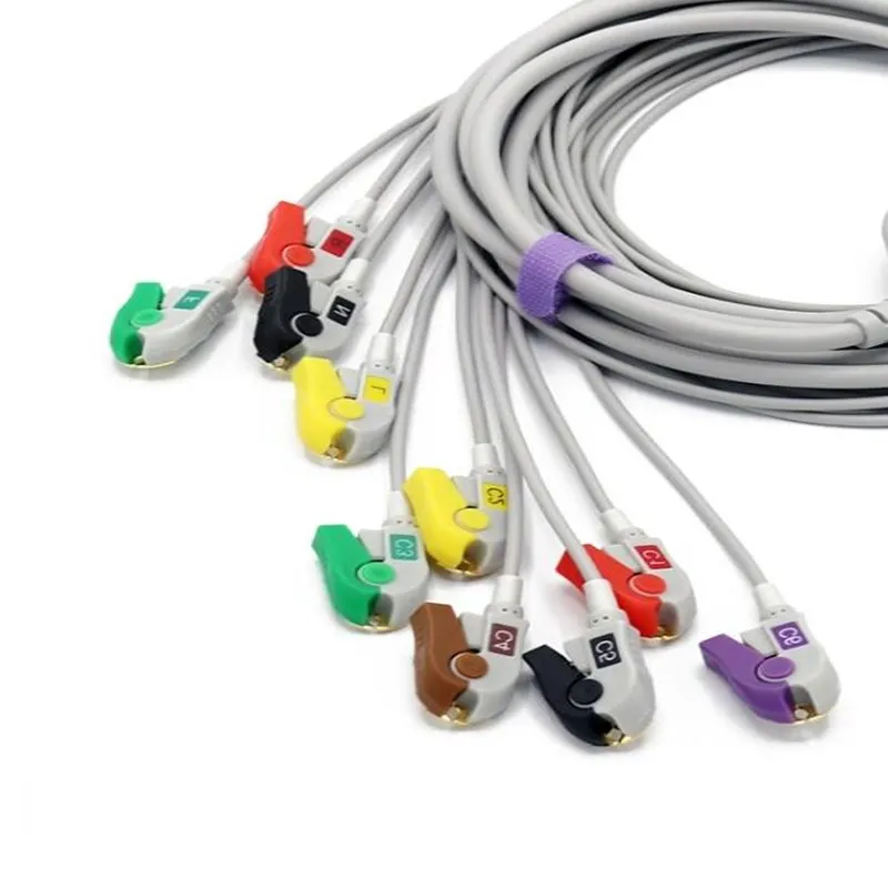 chumbo 10 terminais médico ecg tipo clipe de extremidade do cabo iec