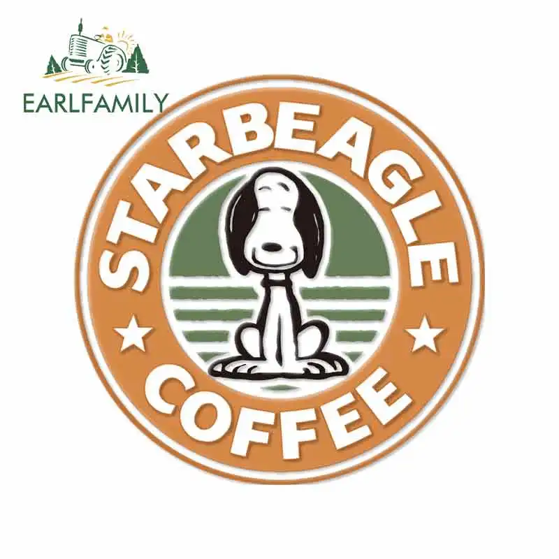 EARLFAMILY 13 см x для Snoopy Starbeagle кофейные виниловые наклейки автомобиля DIY RV VAN Bumper Windows