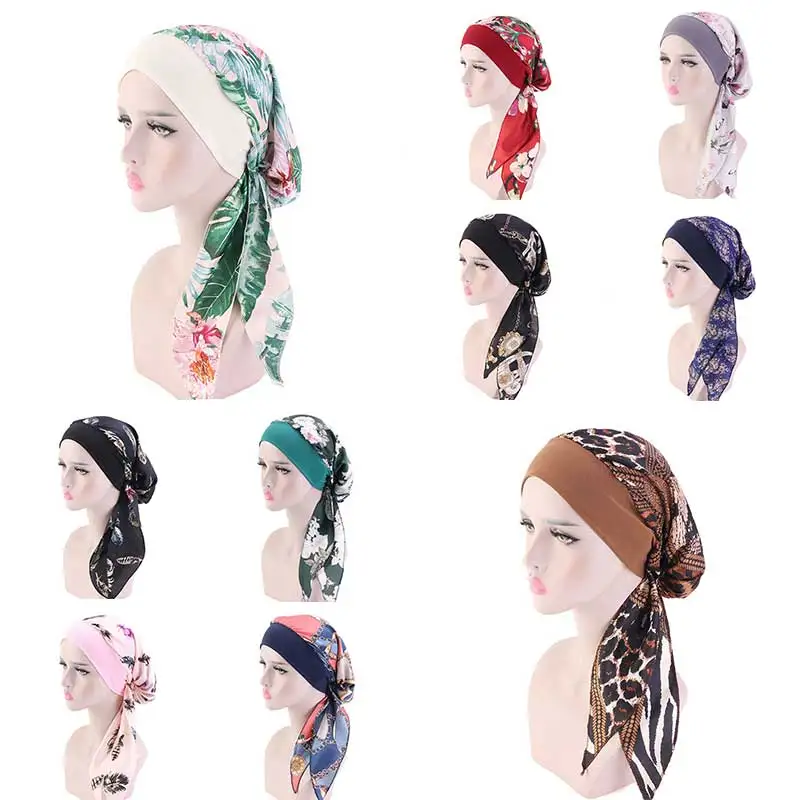 Muslim Hijab Turban Cap Women Flower 