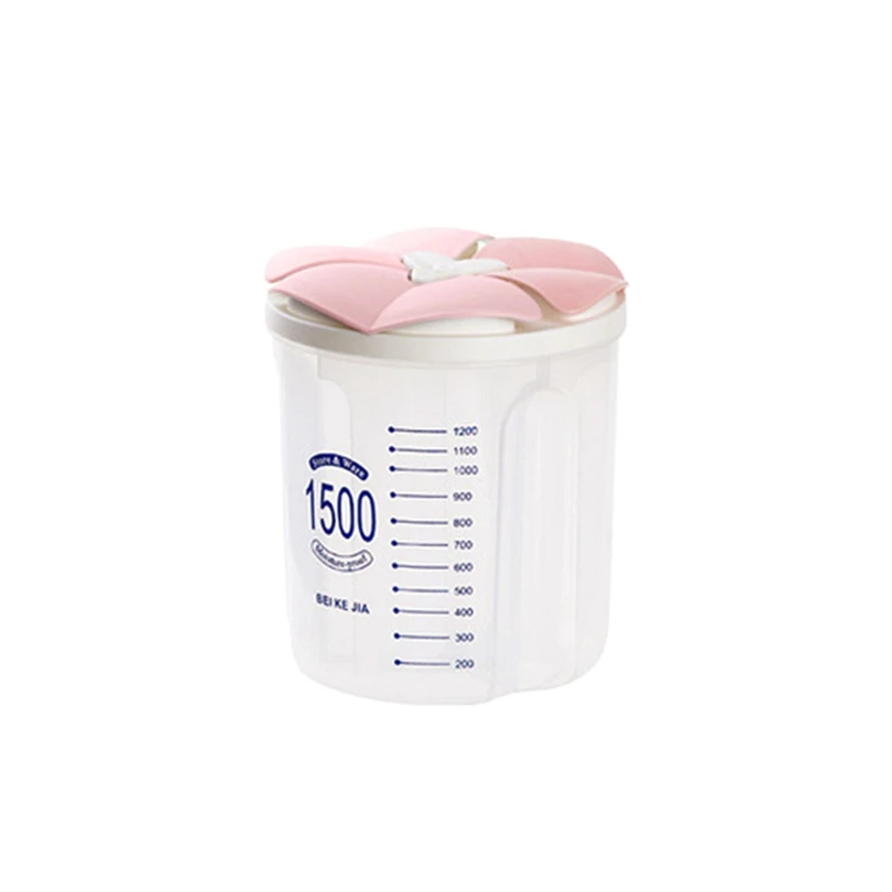 1500ml 1.5L/2.5L кухонная коробка для хранения пищевых продуктов, пластиковый прозрачный контейнер, набор с Pour, кухонные крышки, бутылки для хранения, Баночки, бак для сушеных зерен J50 - Цвет: 1500ml