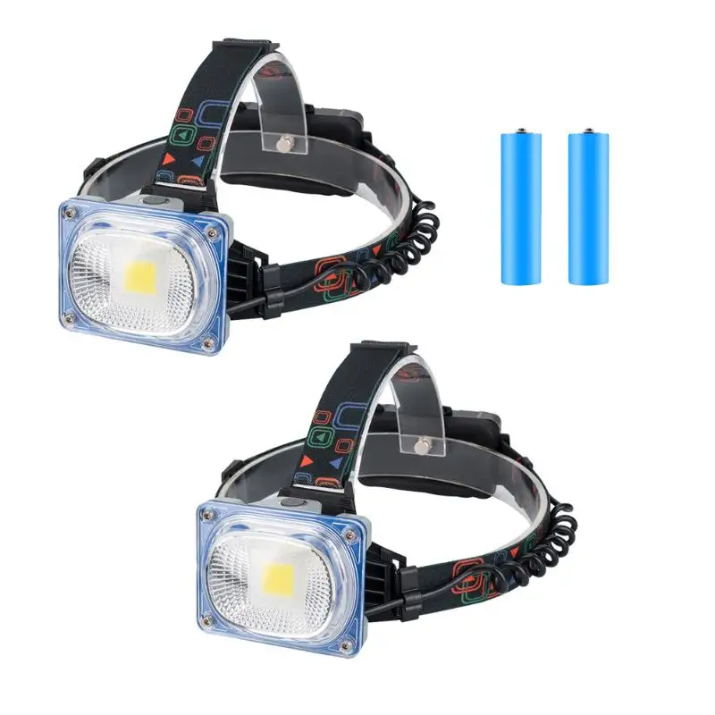 

COB LED Headlight Wide Angle Lighting USB Rechargeable Headlamp Flashlight