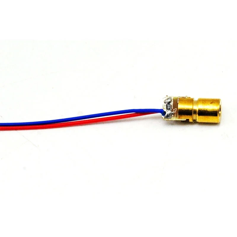 20pcs 5V 650nm 5mW Red Dot Laser Head Red Laser Diode Laser Tube with Leads Head Outer Diameter 6mm
