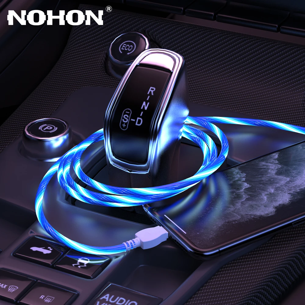 ED Light Micro USB Type C Cable Charger Data Cord For iPhone X 6 7 8 Plus Samsung Huawei Xiaomi Note 10 USBC Fast Charging Wire | Мобильные