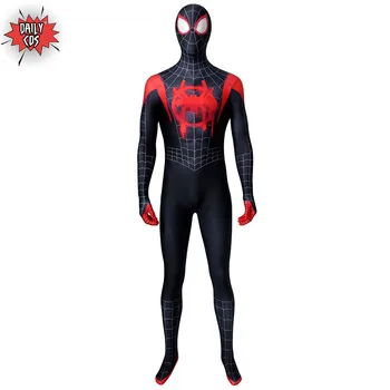 

Spider-Man Into the Spider-Verse Miles Morales Bodysuit Fancy Jumpsuit with Mask Adult Man