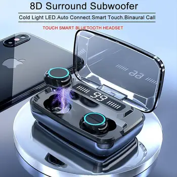 

Bluetooth 5.0 Wireless Earphones IPX7 Waterproof Mini Stereo Call In-ear LED HD Display Headsets Earbuds I4C5