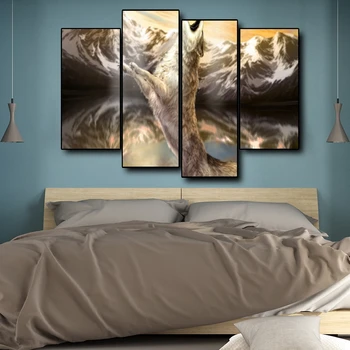 

Overbearing Wolf Animals Canvas Painting Art Wall Pictures Posters Prints for Living Room Home Decor No Framed