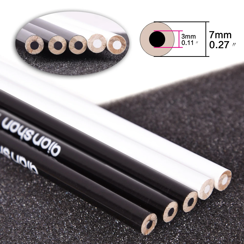 5 шт. черно-белые цветные карандаши-перманентный цветной карандаш для рисования на масляной основе деревянные цветные карандаши для художника и новичка