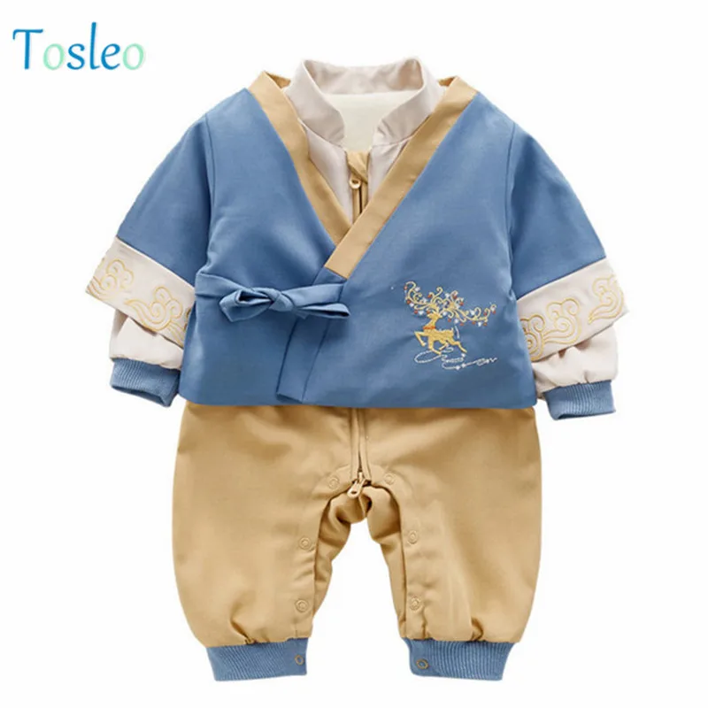 

Chinese Traditional Style Baby Rompers Photography Props Autumn Infant Toddler Funny Baby Pictures Taking Clothes 6M-18M