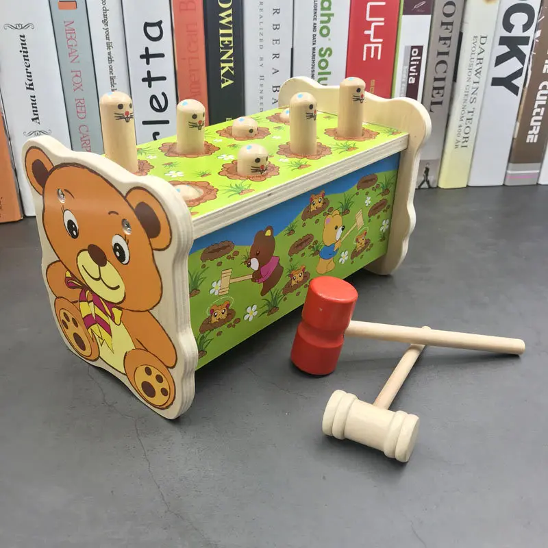 Youdele деревянная детская игрушка, игрушка для хомяка, обучающая игрушка, двойной молоток, игрушка для хомяка
