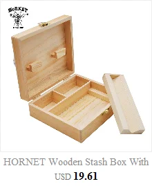 HORNET Wood Stash Box With Rolling Tray Natural Handmade Wooden Tobacco and Herbal Storage Box For Smoking Pipe Accessories