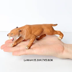 Roaring Smilodon Action Figure - Educational Wildlife Toy & Garden Decoration (Saber - toothed tiger)