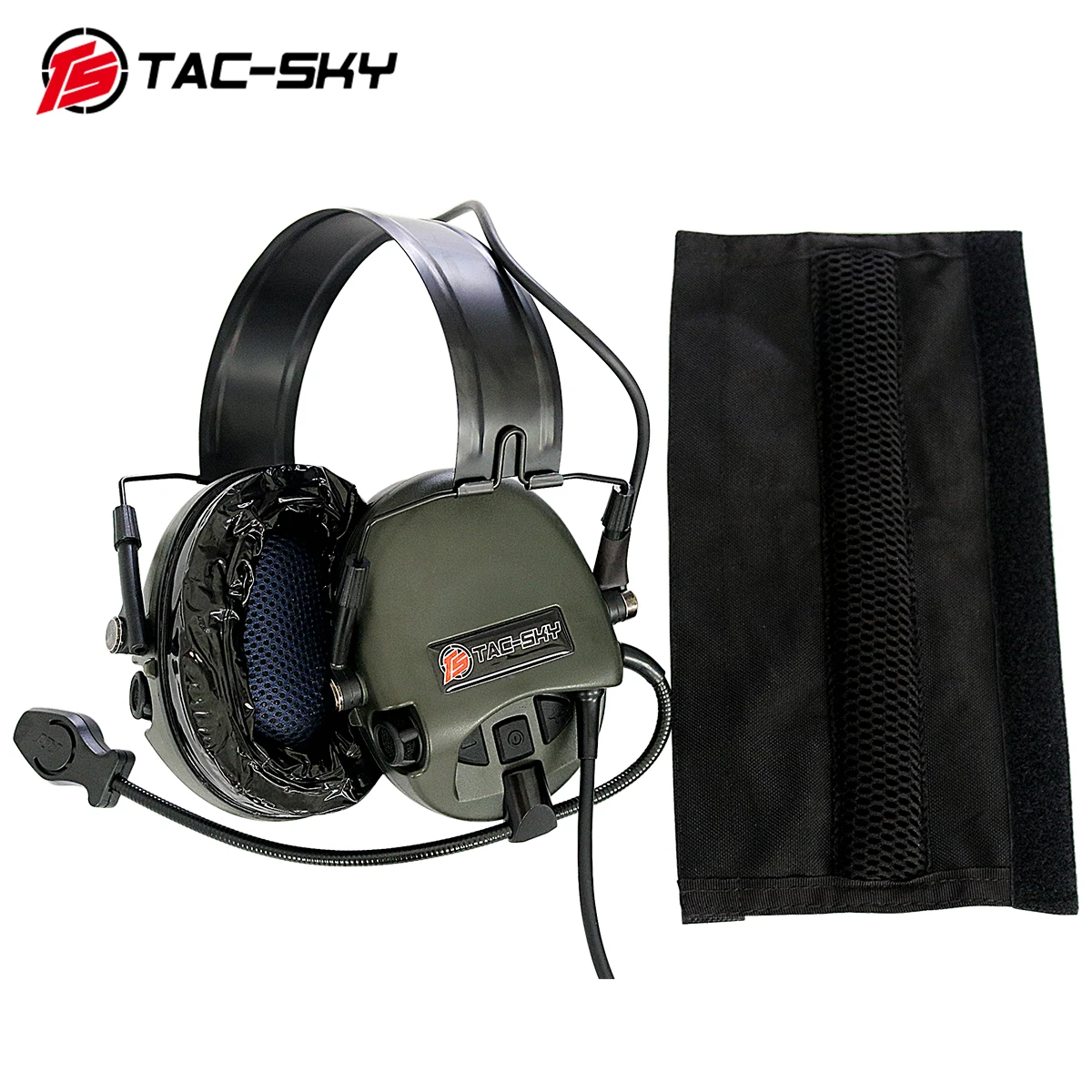 TAC-SKY Tactical Headset TEA Hi-Threat Tier 1 Silicone Earmuffs Electronic Noise Cancelling Pickup Hunting Shooting Headphones