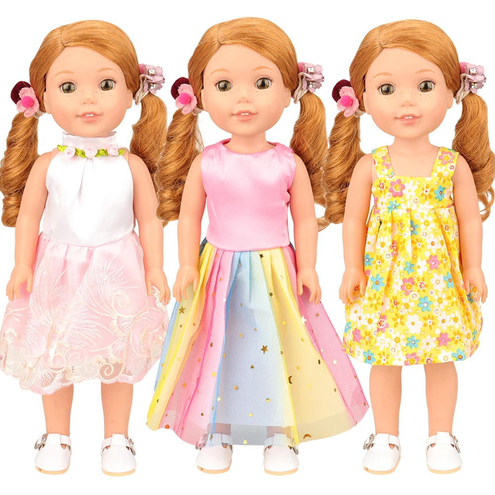 11 items/set Doll Accessory 43cm=7 clothes + 2 headdress + 2 Shoes Our generation doll clothes For 14.5 inch baby dolls Kids Toy