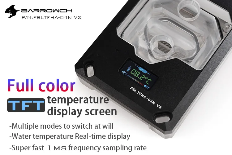 Barrowch cpu водоблок используется для AMD RYZEN AM3 AM4 с динамическим цветным экраном/RGB светильник совместимый 5 в 3PIN разъем в материнской плате