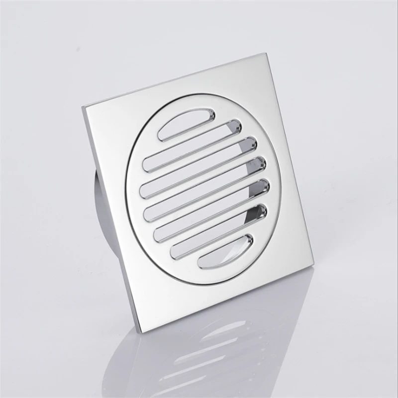 

1pc Straight Square Floor Drain Brass Chrome Bathroom Floor Drain 8.7*8.7cm
