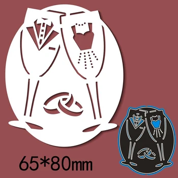 

New Arrival drink a toast ring Cutting Dies Stencil DIY Scrapbook Photo Album Embossing Decor Paper Card Craft Template 65*80mm