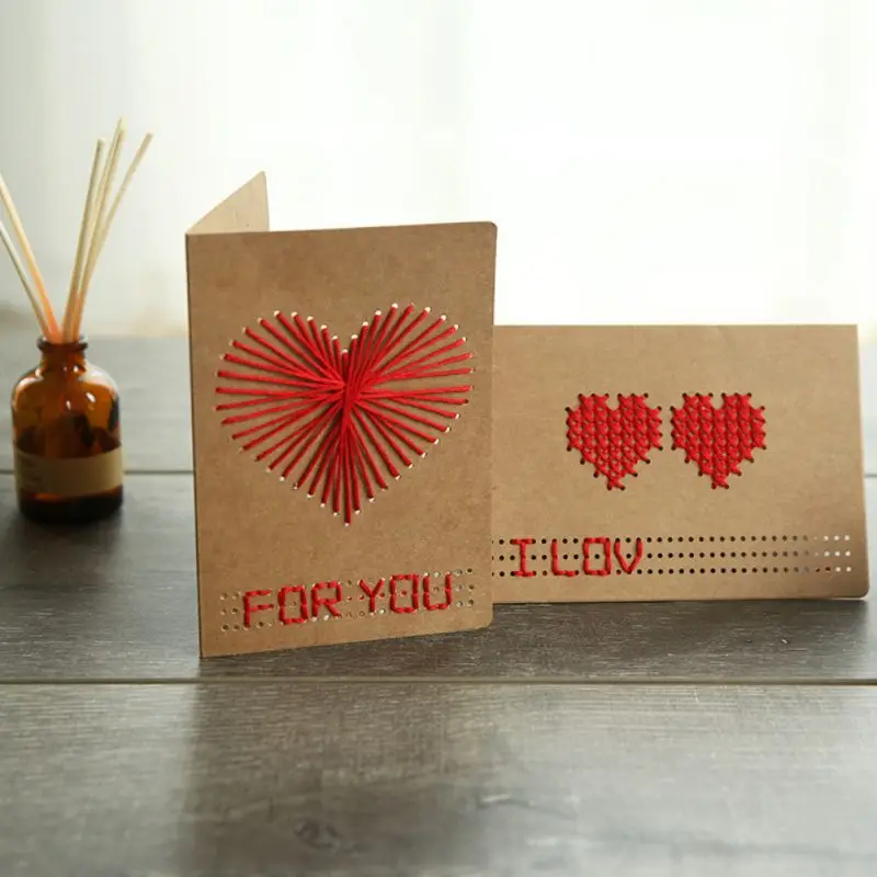 С днем рождения подарок открытка Ретро Конверт 3D всплывающие поздравительные открытки бумага Оригами ручной работы День Святого Валентина резка