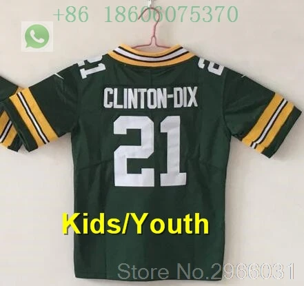 for kids youth A+++ качество Дети 12 Аарон Роджерс Клэй Matthews 52 Ha Clinton-Dix 21 Jordy Nelson 87 jersey Packers - Цвет: for kids youth