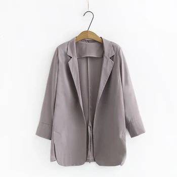 

Plus Size 4XL Spring Chiffon Blazer Women Suit Jacket Fashion Long Sleeve Loose Casual Solid Split Office Lady Jacket Coats New