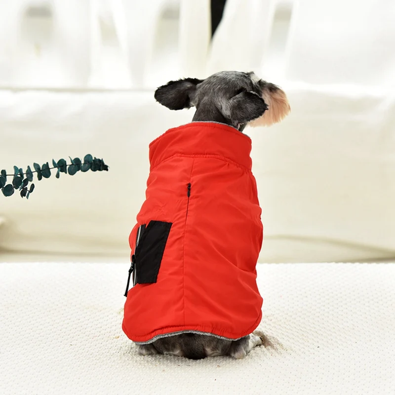 Собака зимняя теплая одежда жилет куртка щенка для Мопсов, французских бульдогов с плюшевой подкладкой; пальто Костюмы пуделя Шнауцер Pet плотный костюм