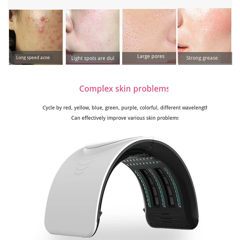  LED Face Mask Beauty Instrument Beauty Skin Care 7 Colors Foldable Whitening Instrument Rejuvenatio