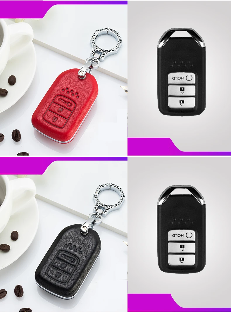Высокое качество автомобильные аксессуары кожа+ пластик для Honda Key Cover Accord Civic 10th Gen JADE VEZEL CRIDER CRV Shell Fob для ключа