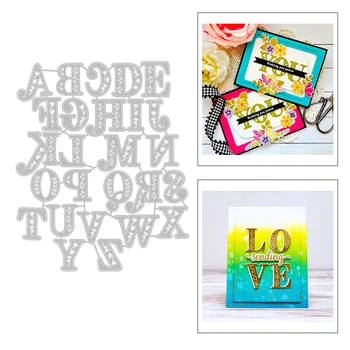

2020 New Hot English Capital Sentiment Alphabet Word Mould Metal Cutting Dies For and Scrapbooking Foil Card Making no stamps