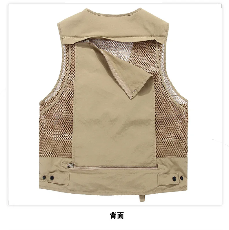 New Style Mesh Waistcoat Men Casual Outdoor Multi-pockets Large Size Fishing Vest Men's
