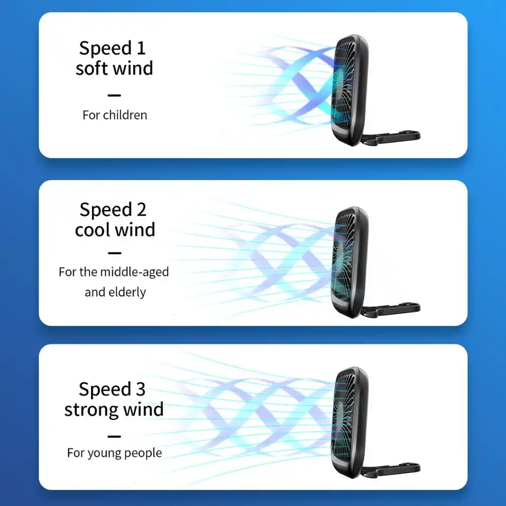 Baseus Car Back Seat Mini USB Foldable Silent Fan Cooler Portable Air Cooling Fan Use Desktop Office Fan Three Grade Wind Speed|Heating & Fans| - AliExpress