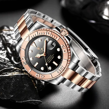 

LIGE Sport Watches Stainless Steel Waterproof Watch Men Automatic Watch Sapphire Luxury Mechanical Wrist Watch Relogio Masculino