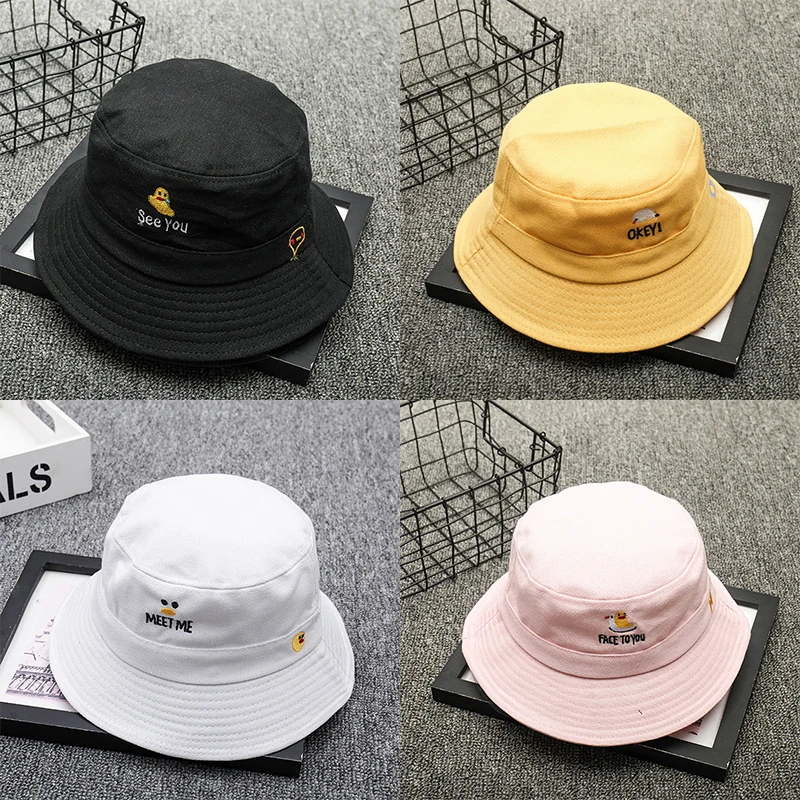 Fashion Hip Hop Embroidery Fisherman Hat Casual Visor Cap Men Women Summer Bucket Hat Outdoor Beach Cap