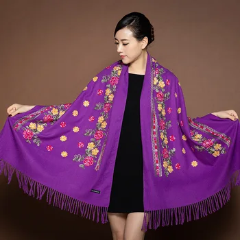 

Brand Embroidery Scarf For Women Winter New Cashmere Scarves 2019 Lady Shawl Wrap Female Foulard Blanket Tassel Bandana Pashmina