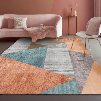 

Nordic INS Simple Rug Living Room Bedroom Covered With Carpet Bathroom Door Non-Slip Floor Mat Children Crawling Printed Rug