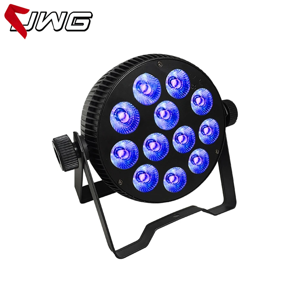 

Фабрика 12 шт 12 Вт RGBW 4 в 1 DMX 12X12W Flat Par Can LED Slim Par 64 Disco Stage Lighting
