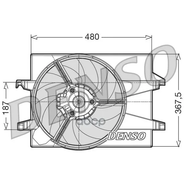 Вентилятор Радиатора Ford: Fiesta V 1.25/1.4 01-, Fusion 1.25/1.4 02- Denso арт. DER10002